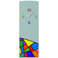 Wanduhr XXL 3D Optik Dixtime abstrakt Mosaik 30x90 cm...