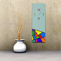 Wanduhr XXL 3D Optik Dixtime abstrakt Mosaik 30x90 cm...