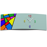 Wanduhr XXL 3D Optik Dixtime abstrakt Mosaik 30x90 cm...