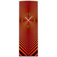 Wanduhr XXL 3D Optik Dixtime abstrakt rot 30x90 cm...