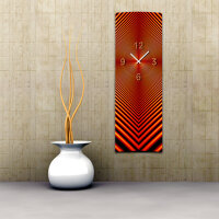 Wanduhr XXL 3D Optik Dixtime abstrakt rot 30x90 cm...