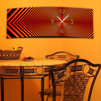 Wanduhr XXL 3D Optik Dixtime abstrakt rot 30x90 cm leises...