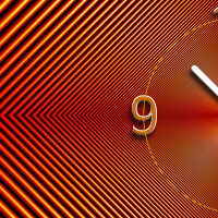 Wanduhr XXL 3D Optik Dixtime abstrakt rot 30x90 cm leises Uhrwerk GL-001