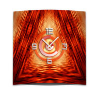 Wanduhr XXL 3D Optik Dixtime abstrakt rot orange 50x50 cm...