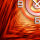 Wanduhr XXL 3D Optik Dixtime abstrakt rot orange 50x50 cm leises Uhrwerk GQ-014