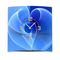 Wanduhr XXL 3D Optik Dixtime abstrakt blau 50x50 cm...