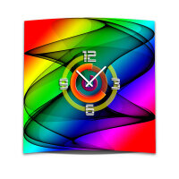 Wanduhr XXL 3D Optik Dixtime abstrakt bunt 50x50 cm...