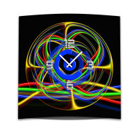 Wanduhr XXL 3D Optik Dixtime abstrakt bunt 50x50 cm...