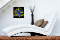 Wanduhr XXL 3D Optik Dixtime abstrakt bunt 50x50 cm...