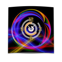 Wanduhr XXL 3D Optik Dixtime abstrakt 50x50 cm leises...