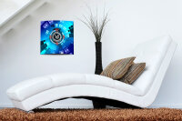 Wanduhr XXL 3D Optik Dixtime abstrakt blau 50x50 cm...