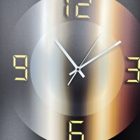 Wanduhr XXL 3D Optik Dixtime braun bronze Kreis 50x70 cm leises Uhrwerk GR-038