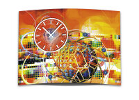 Wanduhr XXL 3D Optik Dixtime abstrakt orange 50x70 cm...