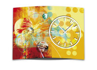 Wanduhr XXL 3D Optik Dixtime abstrakt orange 50x70 cm...
