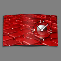 Digital Designer Art abstrakt rot Designer Wanduhr abstrakt modernes Wanduhren Design leise kein ticken DIXTIME 3D-0420