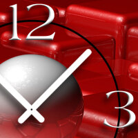 Digital Designer Art abstrakt rot Designer Wanduhr abstrakt modernes Wanduhren Design leise kein ticken DIXTIME 3D-0420