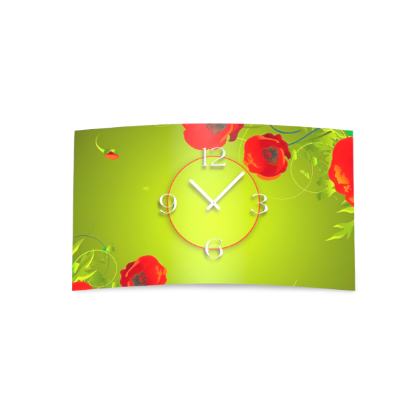Digital Designer Art Mohn Designer Wanduhr abstrakt modernes Wanduhren Design leise kein ticken DIXTIME 3D-0419