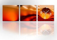 4471 Dixtime Designer Wanduhr, 3-Teiler, Wanduhren, Moderne Wohnraumuhr
