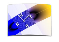 Wanduhr XXL 3D Optik Dixtime abstrakt blau gelb 50x70 cm...
