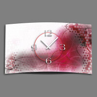 Digital Designer Art abstrakt pink Designer Wanduhr modernes Wanduhren Design leise kein ticken DIXTIME 3D-0390
