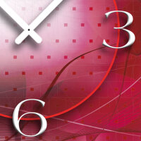 Digital Designer Art abstrakt pink Designer Wanduhr modernes Wanduhren Design leise kein ticken DIXTIME 3D-0390