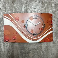 Digital Designer Art abstrakt orange Designer Wanduhr modernes Wanduhren Design leise kein ticken DIXTIME 3D-0386