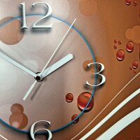 Digital Designer Art abstrakt orange Designer Wanduhr modernes Wanduhren Design leise kein ticken DIXTIME 3D-0386