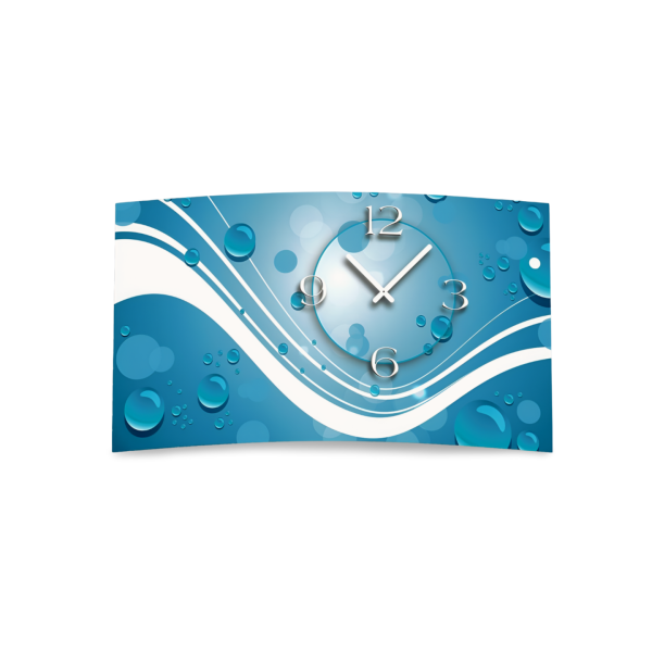 Digital Designer Art abstrakt blau Designer Wanduhr modernes Wanduhren Design leise kein ticken DIXTIME 3D-0385