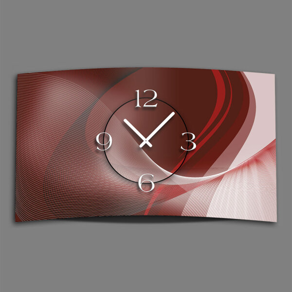 Digital Designer Art abstrakt rot Designer Wanduhr modernes Wanduhren Design leise kein ticken DIXTIME 3D-0381