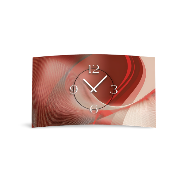 Digital Designer Art abstrakt rot Designer Wanduhr modernes Wanduhren Design leise kein ticken DIXTIME 3D-0381