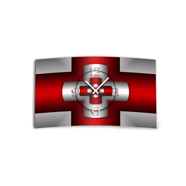 Digital Designer Art Kreuz rot Designer Wanduhr modernes Wanduhren Design leise kein ticken DIXTIME 3D-0368