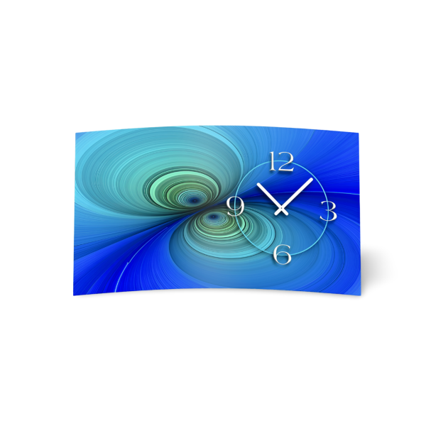 Digital Designer Art psycodelic blau Designer Wanduhr modernes Wanduhren Design leise kein ticken DIXTIME 3D-0359