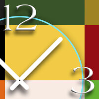 Digital Designer Art Kacheln bunt Designer Wanduhr modernes Wanduhren Design leise kein ticken DIXTIME 3D-0347