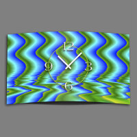 Digital Designer Art abstrakt Wellen Designer Wanduhr modernes Wanduhren Design leise kein ticken DIXTIME 3D-0346