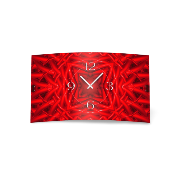 Abstrakt rot Designer Wanduhr modernes Wanduhren Design leise kein ticken DIXTIME 3D-0332