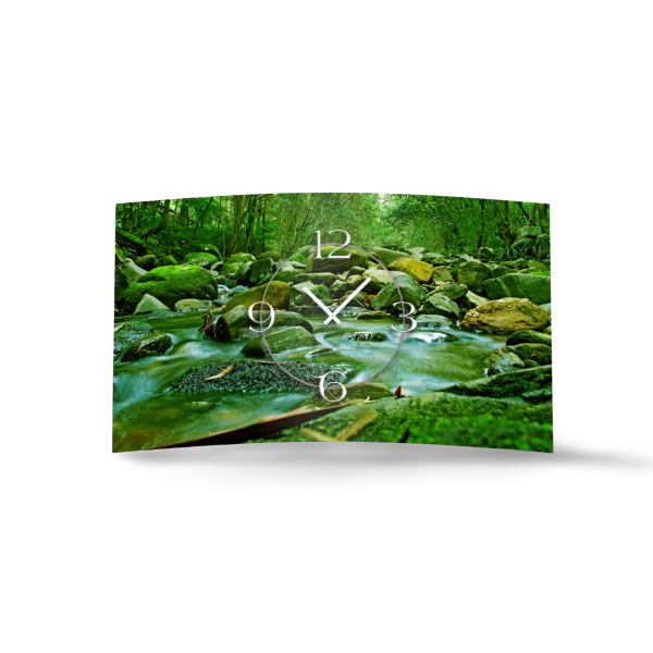 Motiv Bach Natur Designer Wanduhr modernes Wanduhren Design leise kein ticken DIXTIME 3D-0330