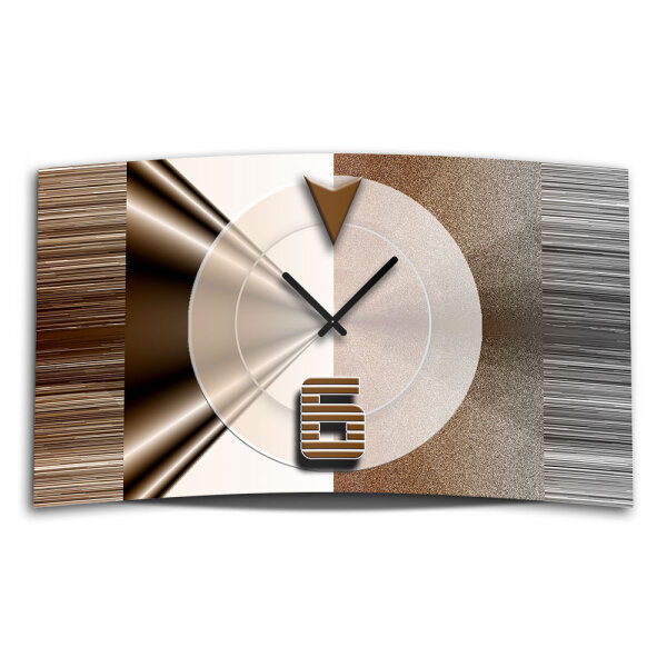 Abstrakt braun Designer Wanduhr modernes Wanduhren Design leise kein ticken dixtime 3D-0327