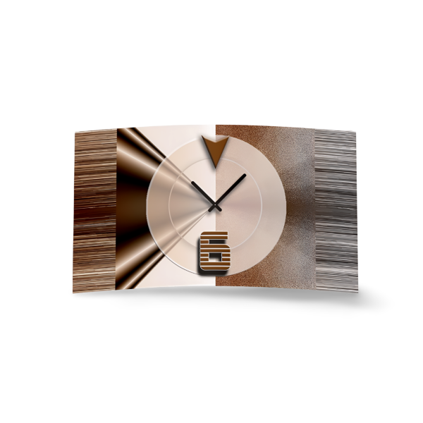 Abstrakt braun Designer Wanduhr modernes Wanduhren Design leise kein ticken dixtime 3D-0327