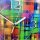 Abstrakt bunt Designer Wanduhr modernes Wanduhren Design leise kein ticken DIXTIME 3D-0326