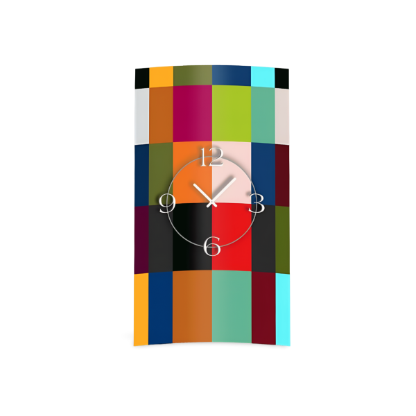Color Blocking Designer Wanduhr modernes Wanduhren Design leise kein ticken DIXTIME 3D-0320