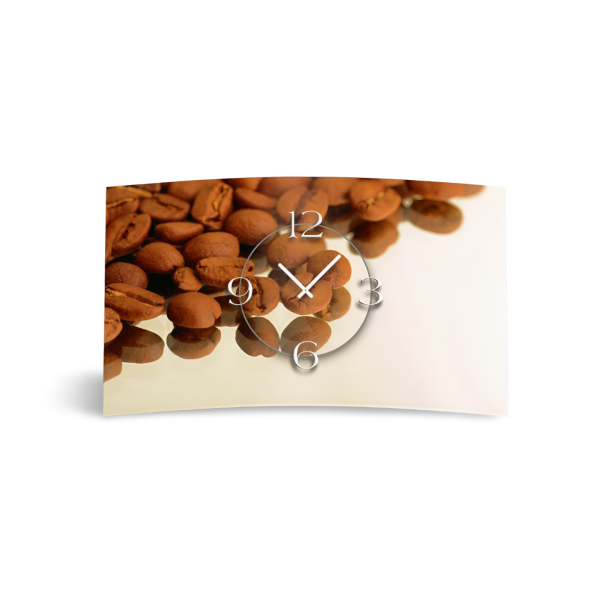 Motiv Kaffeebohnen Designer Wanduhr modernes Wanduhren Design leise kein ticken DIXTIME 3D-0313