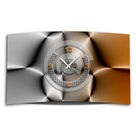 Abstrakt grau braun Designer Wanduhr modernes Wanduhren Design leise kein ticken DIXTIME 3D-0307