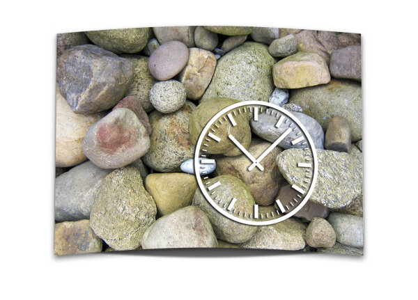 Wanduhr XXL 3D Optik Dixtime Steine Natur 50x70 cm leises Uhrwerk GR-026