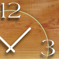 Vintage Holz Optik Designer Wanduhr modernes Wanduhren Design leise kein ticken DIXTIME 3D-0285