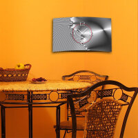 Digital Art metallic grau Designer Wanduhr modernes Wanduhren Design leise kein ticken DIXTIME 3D-0282