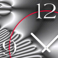 Digital Art metallic grau Designer Wanduhr modernes Wanduhren Design leise kein ticken DIXTIME 3D-0282