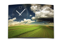 Wanduhr XXL 3D Optik Dixtime Felder Wolken Weite 50x70 cm...