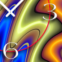 Digital Art liquid bunt Designer Wanduhr modernes Wanduhren Design leise kein ticken DIXTIME 3D-0274