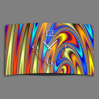 Digital Art liquid bunt Designer Wanduhr modernes Wanduhren Design leise kein ticken DIXTIME 3D-0273