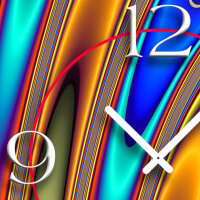 Digital Art liquid bunt Designer Wanduhr modernes Wanduhren Design leise kein ticken DIXTIME 3D-0273